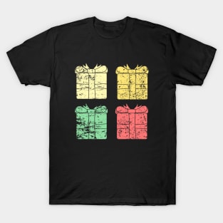 4 colored Vintage Retro Christmas Present T-Shirt